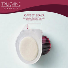 TrueVine copa cerrada con hostia visible, sellado que mantiene frescura