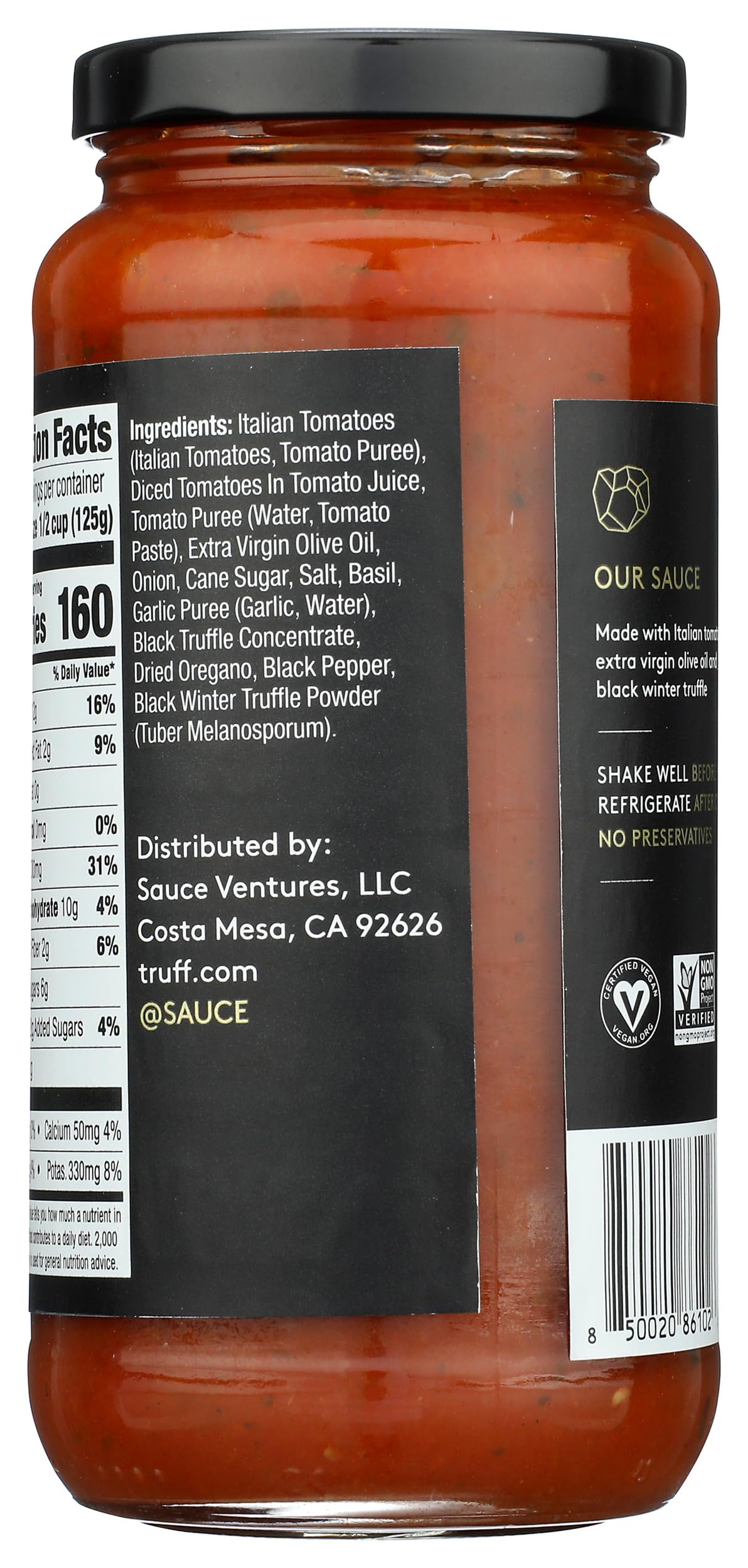 TRUFF salsa en plato de pasta realzando sabor y presentación inmediata