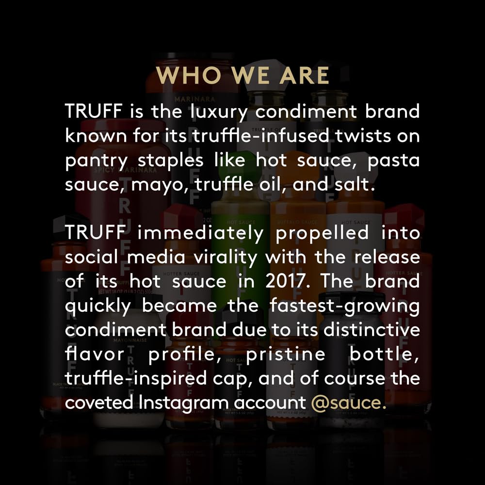 TRUFF detalle de empaque premium y tapa inspirada en trufa para regalo