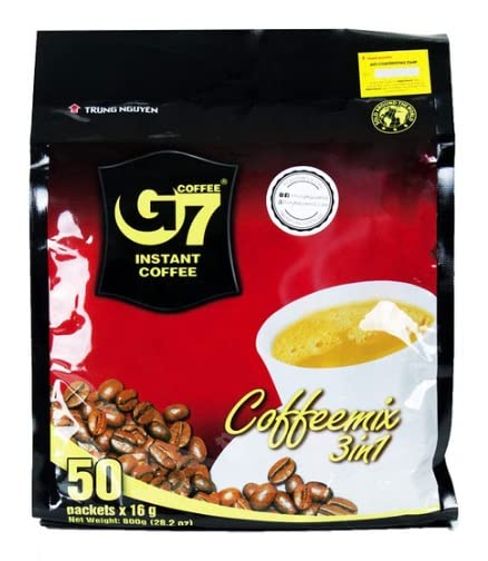 Taza preparada con Trung Nguyen G7 3 in 1 ofreciendo aroma y cremosidad inmediata