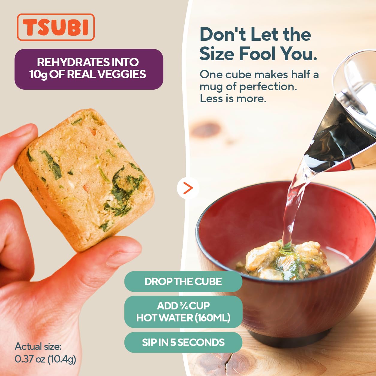 Tsubi Soup textura del polvo de miso que conserva sabor auténtico