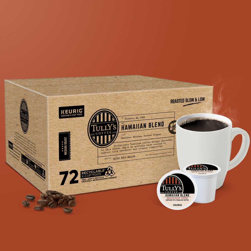 Tully's taza de café preparada con crema ligera y aroma apetecible