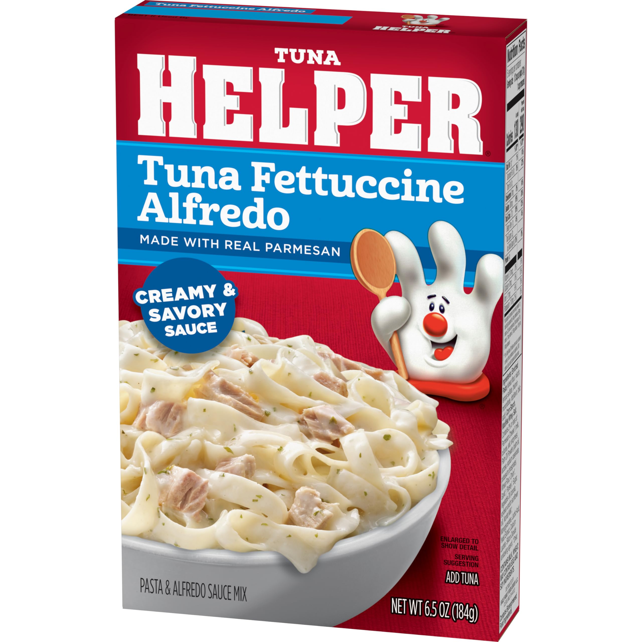Tuna Helper plato servido en sartén listo para comer
