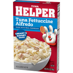 Tuna Helper plato servido en sartén listo para comer