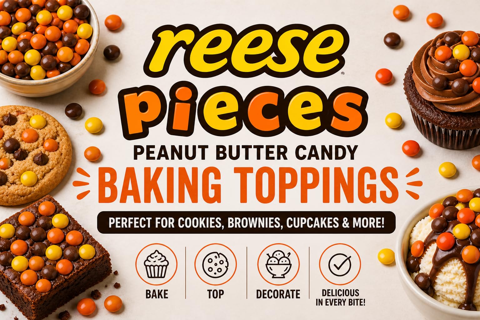 Tundras Reese piezas en bandeja de fiesta, decoración colorida y lista para servir