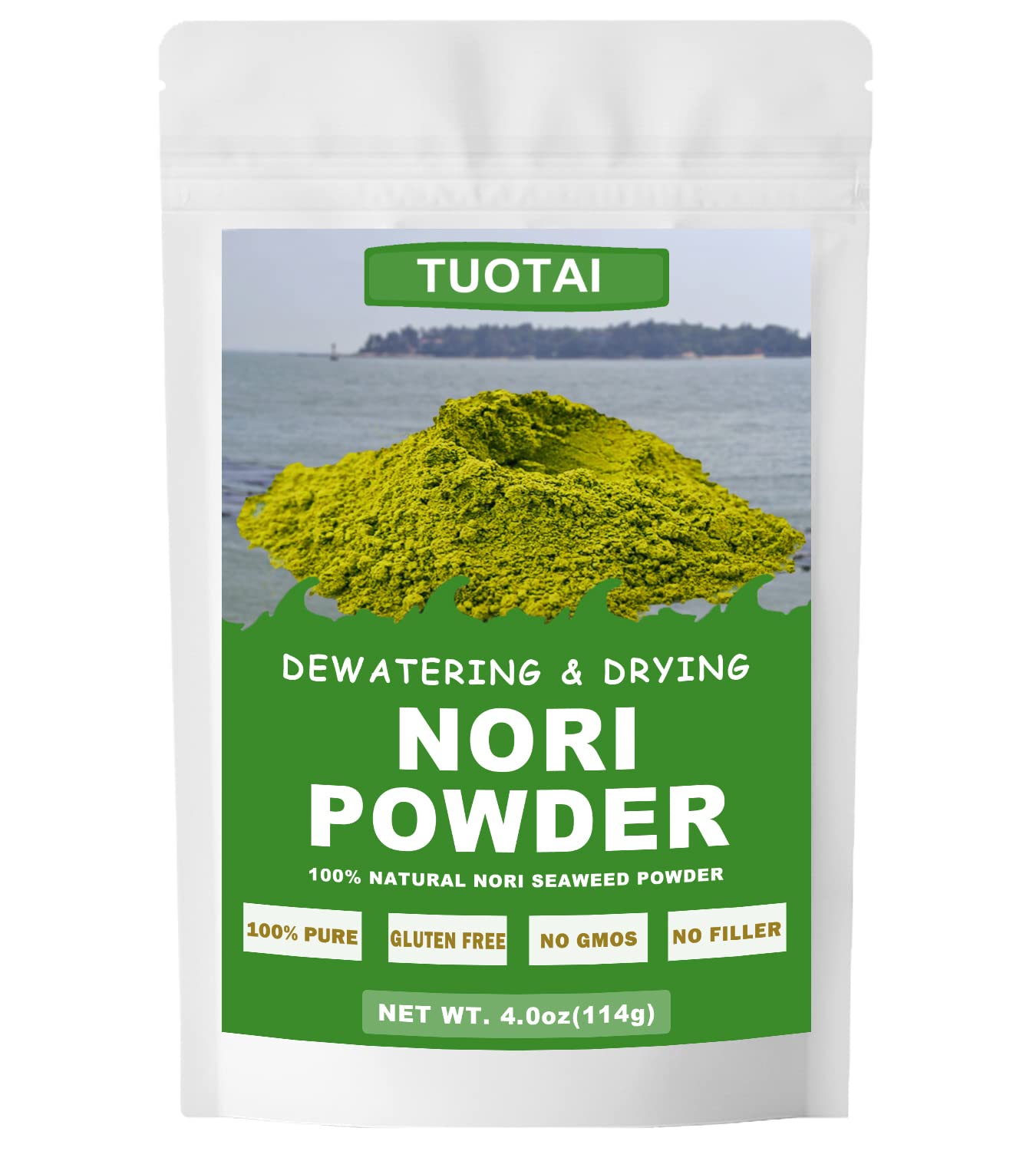 TUOTAI nori polvo envase frontal mostrando presentación clara