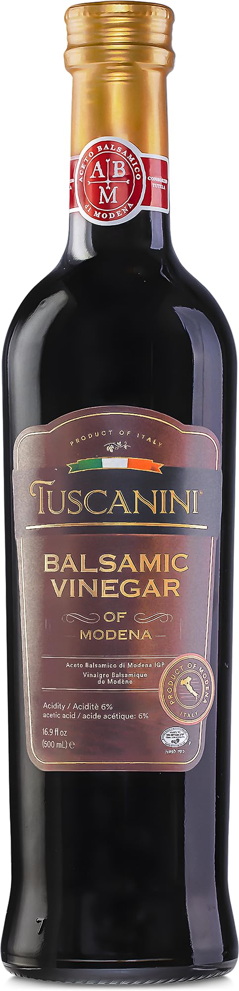 Tuscanini botella frontal mostrando etiqueta y vidrio premium