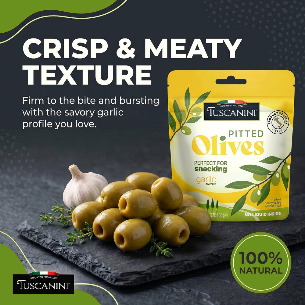 Tuscanini aceitunas como topping en ensalada agregando sabor mediterráneo