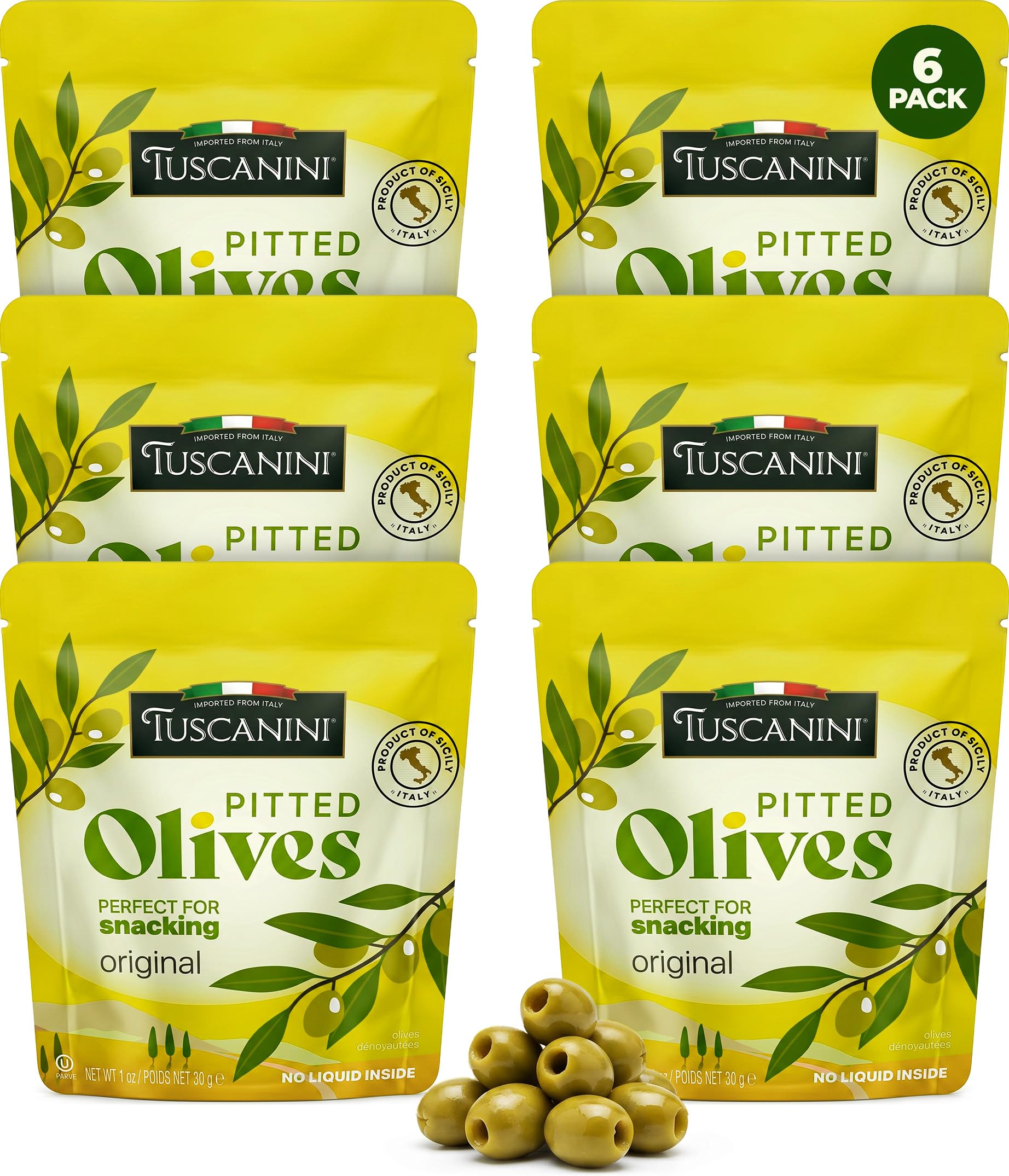 Tuscanini empaque frontal con seis bolsitas, conveniente y portátil