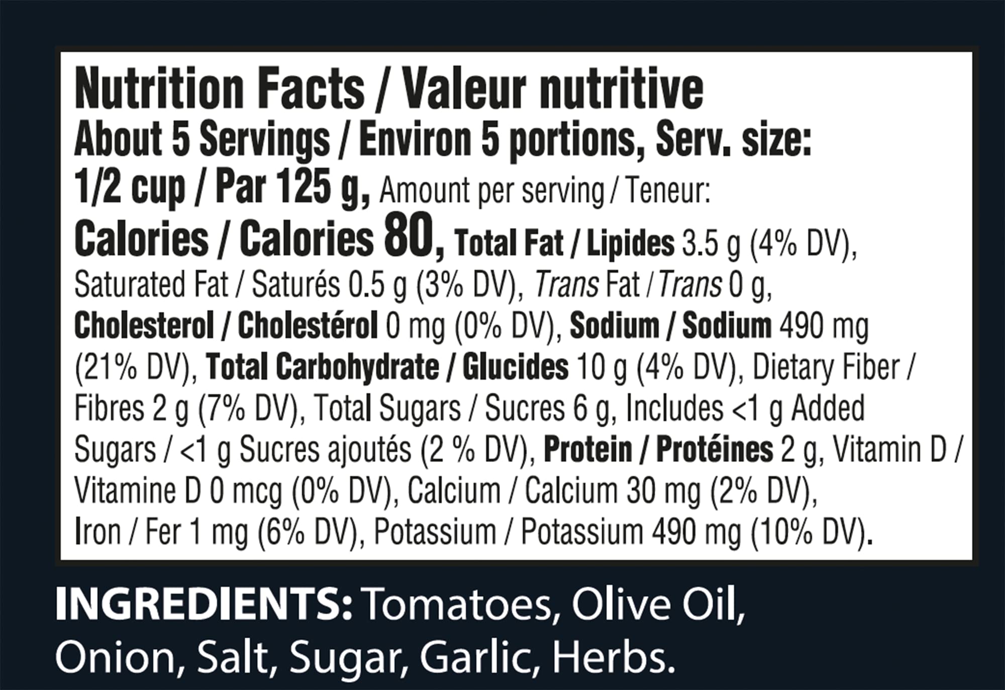 Tuscanini etiqueta con información y certificación Kosher visible