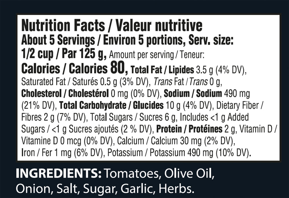 Tuscanini etiqueta con información y certificación Kosher visible