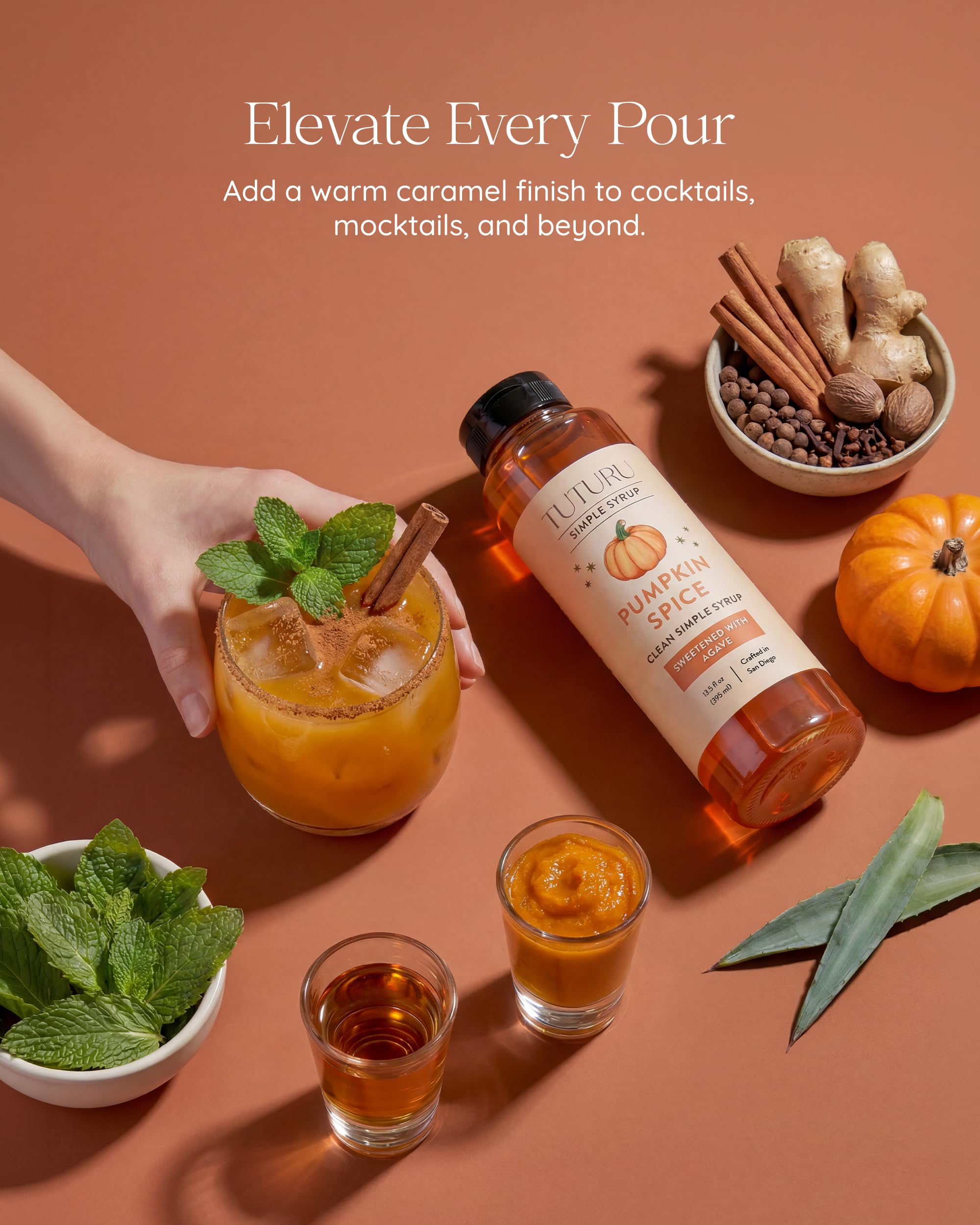 TUTURU Botanical Coffee etiqueta legible con ingredientes botánicos claros