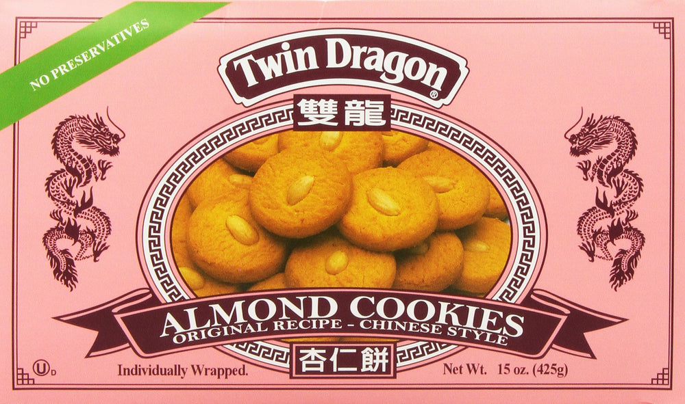 Twin Dragon paquete frontal de galletas de almendra, ideal para compartir