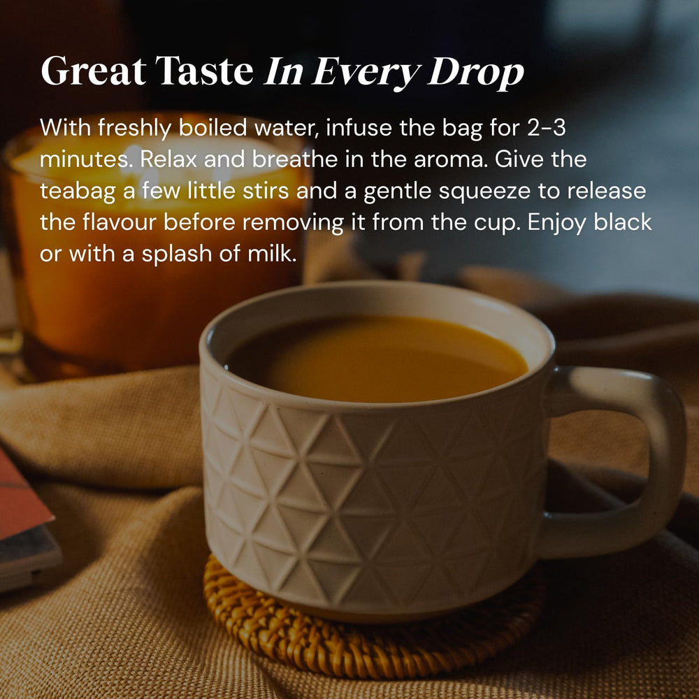 Twinings comparación de tamaño del paquete para referencia de cantidad