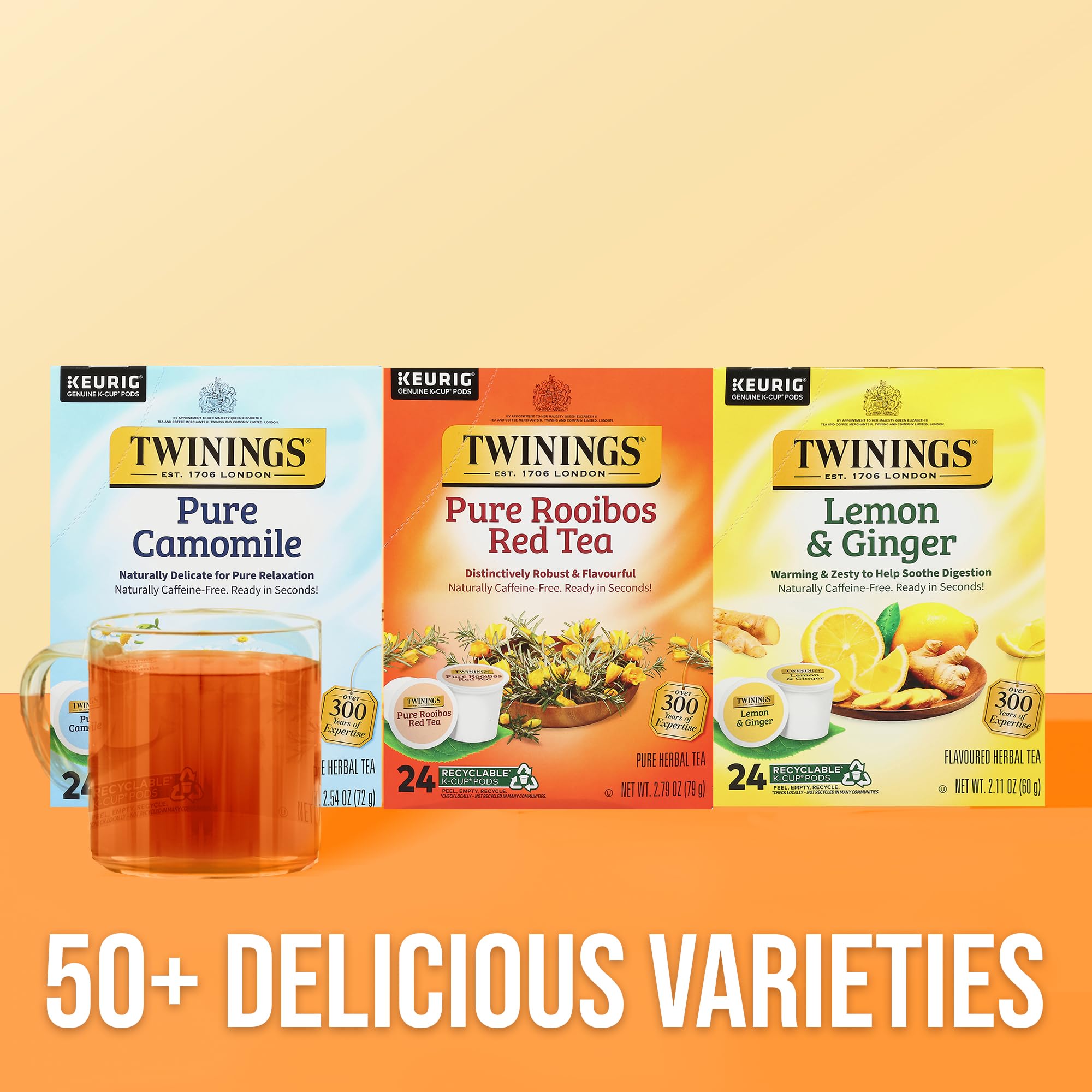 Twinings cápsula en mano para comparar tamaño y facilidad de uso