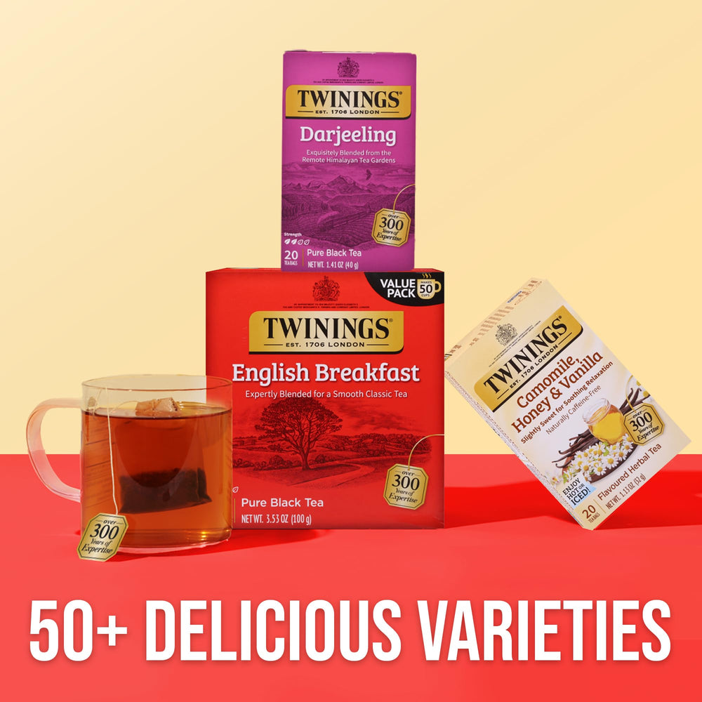 Twinings bolsita en taza en escritorio, práctico para oficina