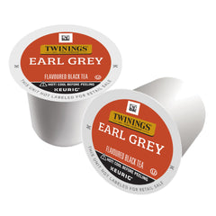 Primer plano de una cápsula Twinings Earl Grey destacando el sellado hermético y frescura