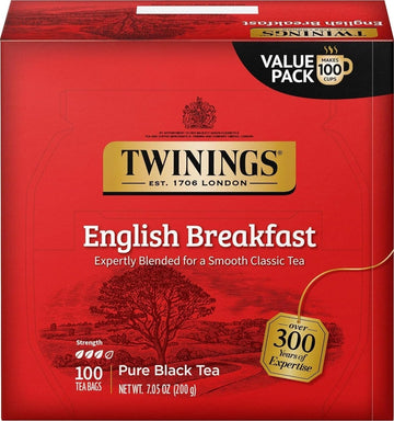 Twinings paquete frontal mostrando diseño y cantidad, mantiene frescura