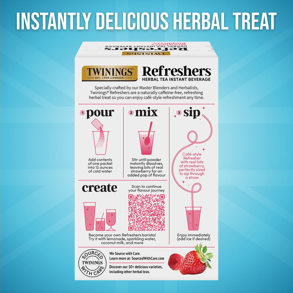 Twinings vertiendo mezcla en agua con gas para una bebida estilo café burbujeante