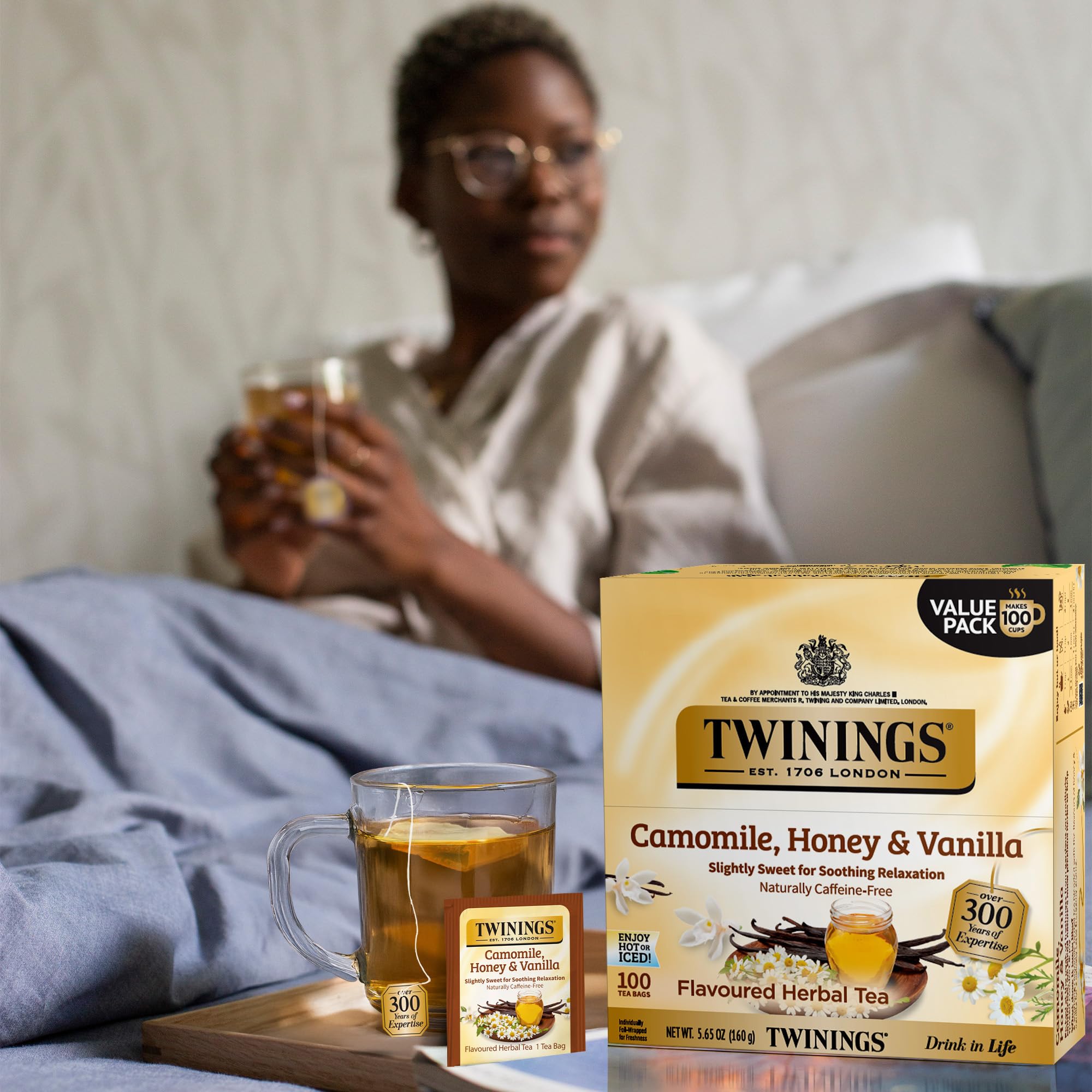 Twinings detalle de la infusión líquida resaltando textura suave
