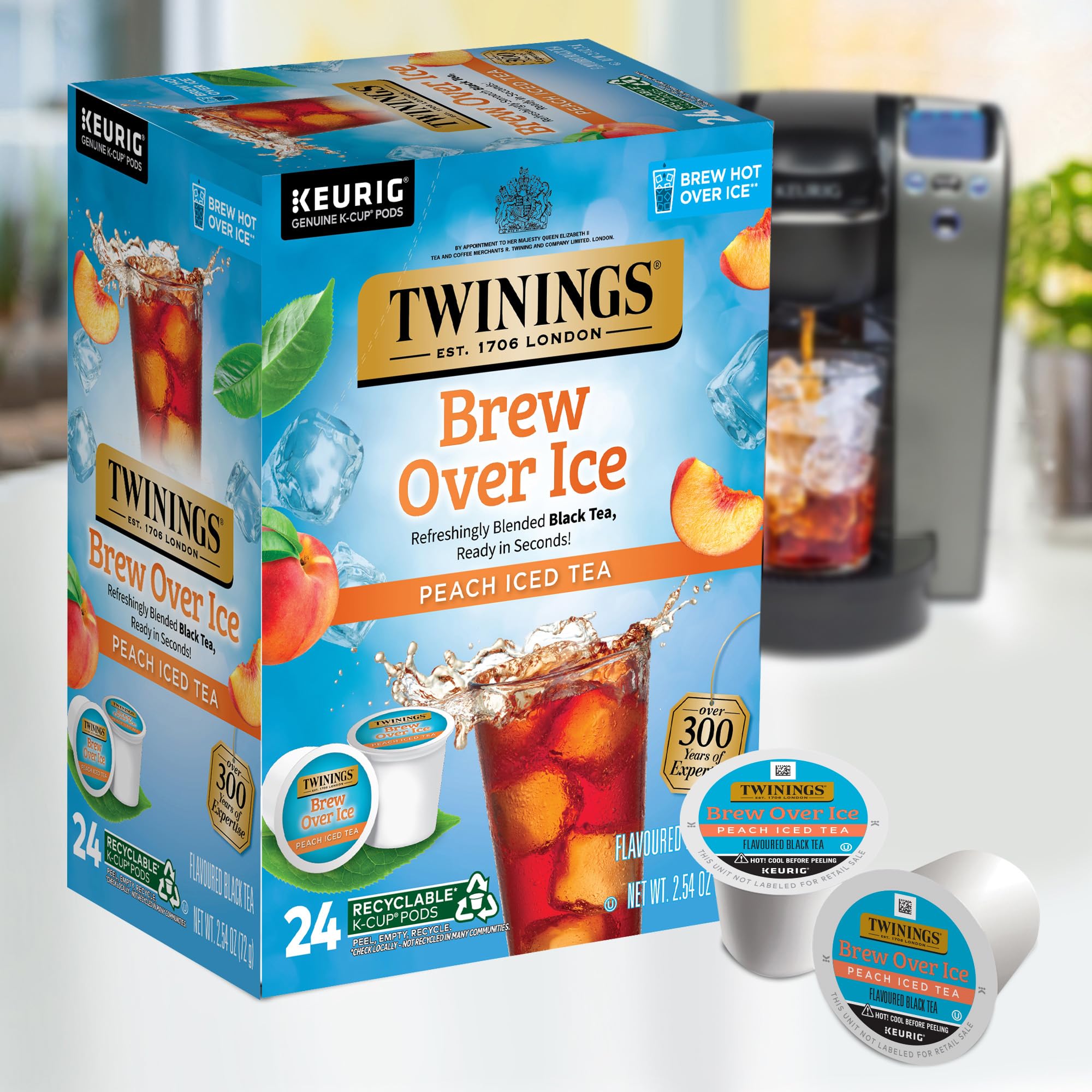 Twinings preparación sobre hielo en taza para té helado rápido