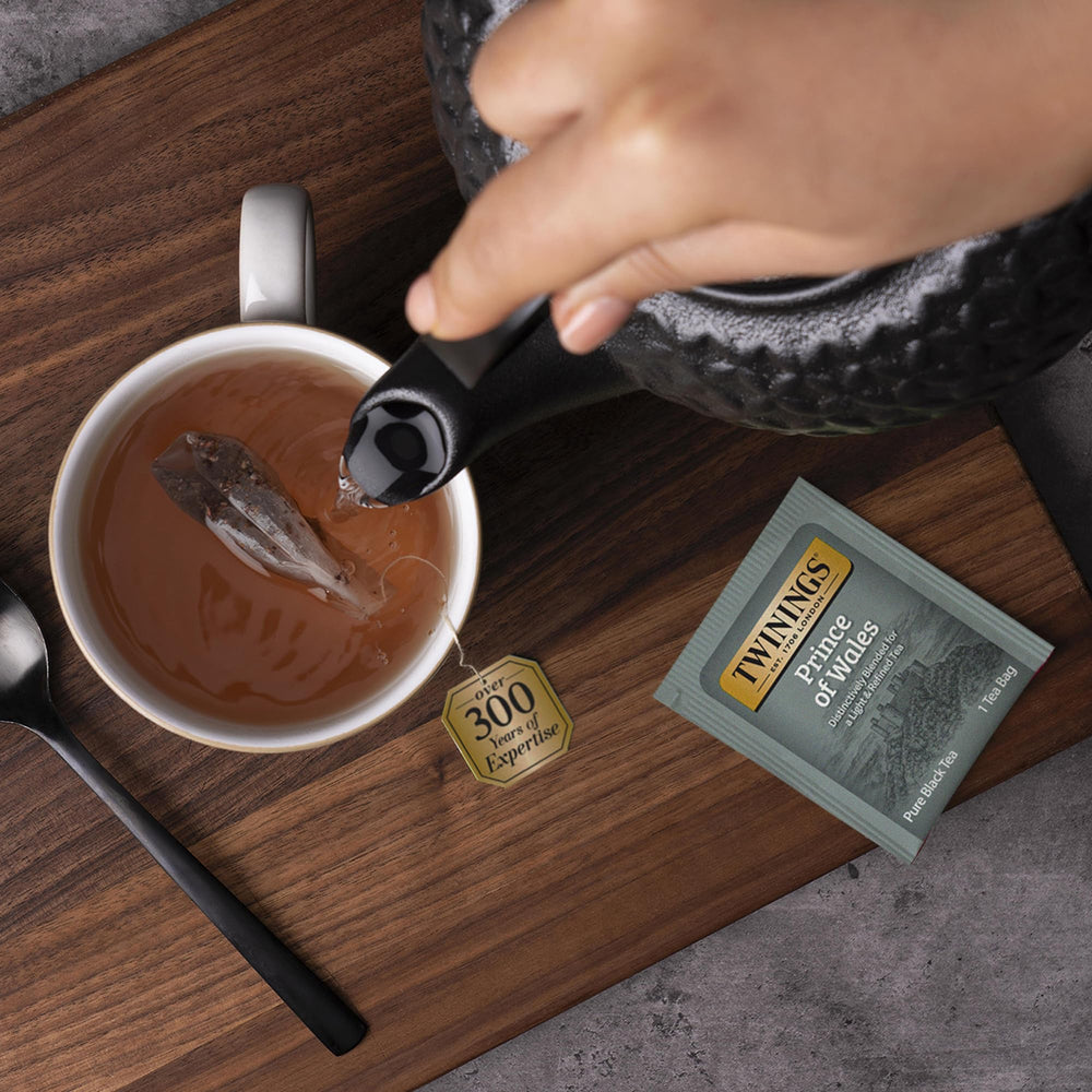 Twinings comparación de tamaño del paquete para referencia
