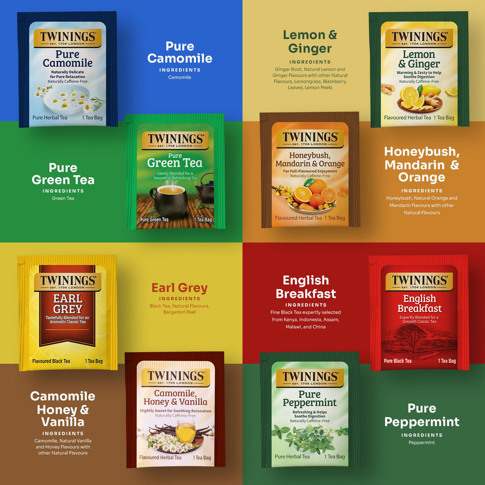 Twinings taza servida para mostrar aspecto final y disfrute