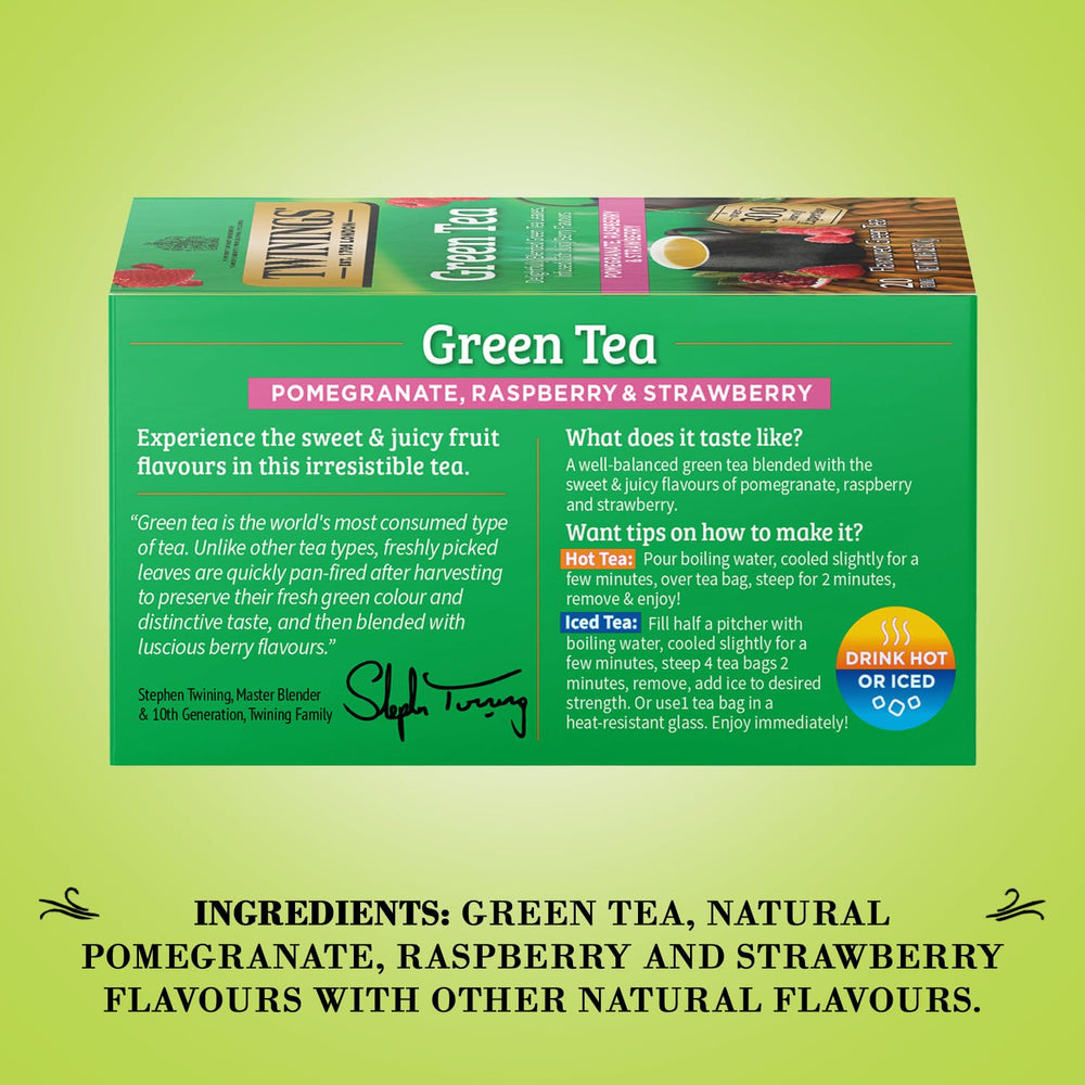 Twinings taza servida con vapor y aroma frutal perceptible al olfato