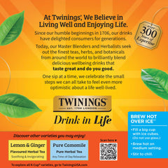 Twinings vaso con té helado sobre hielo ideal para bebidas refrescantes
