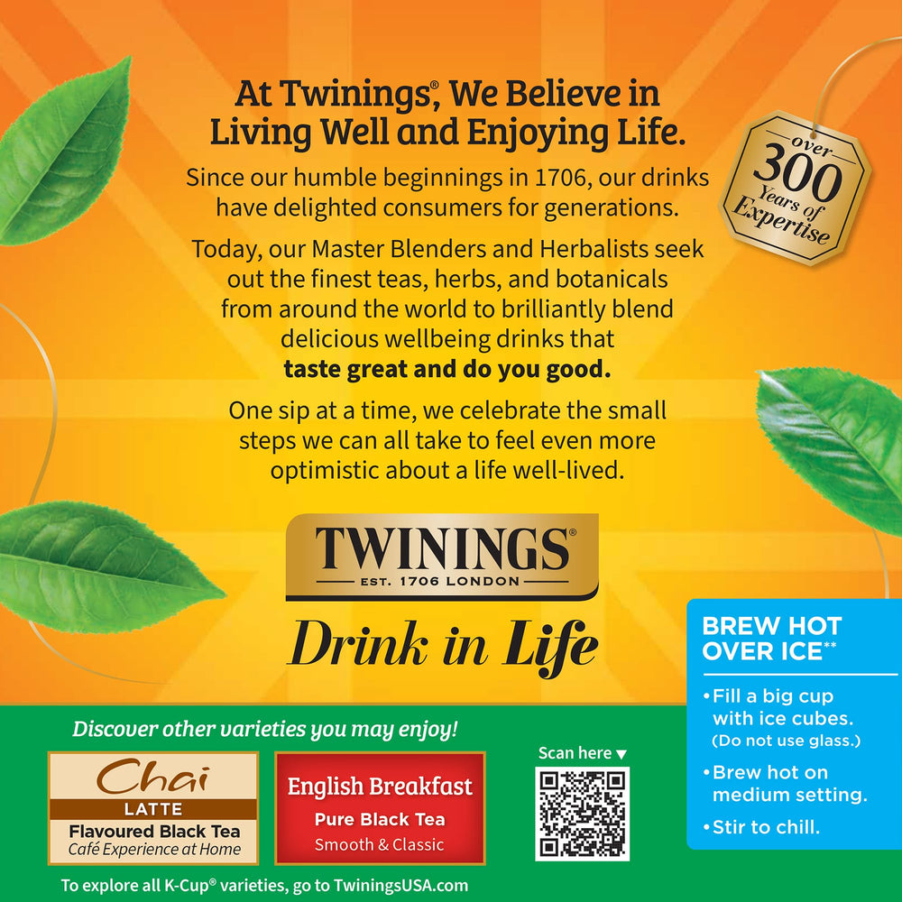 Twinings vaso con té con hielo preparado desde K-Cup para bebida fría