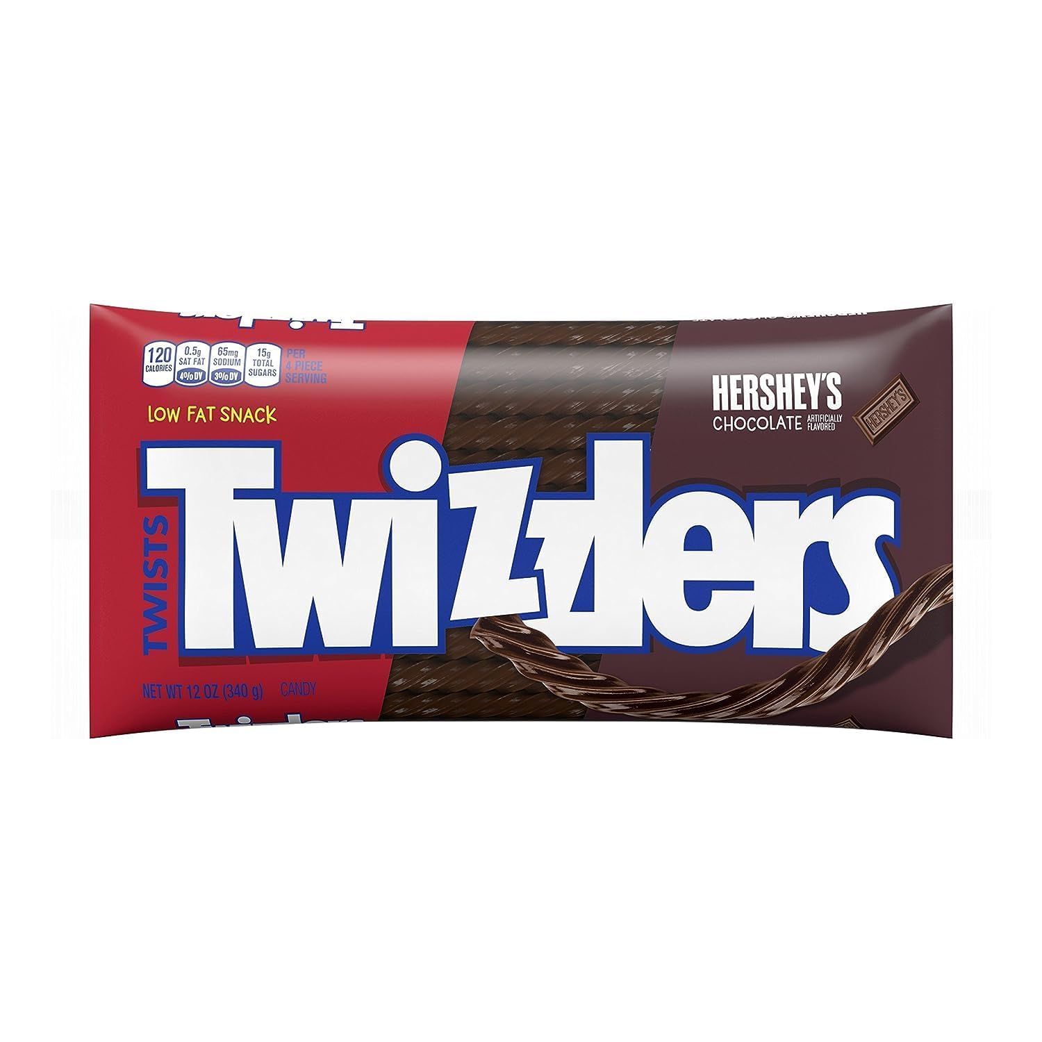 Twizzlers detalle de textura masticable mostrando la superficie y ventaja de elasticidad