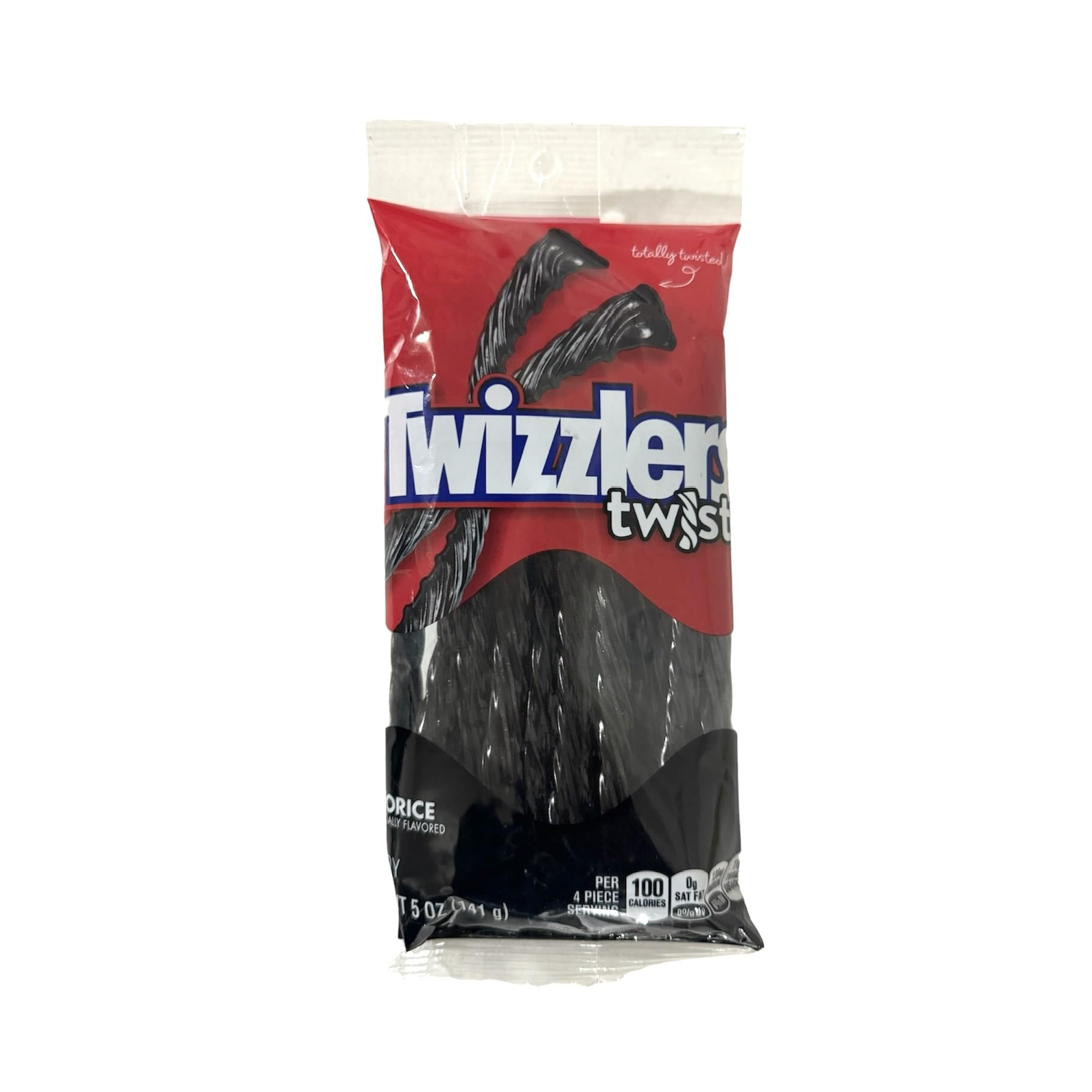 Twizzlers empaque frontal mostrando dos bolsas y facilidad de compartir
