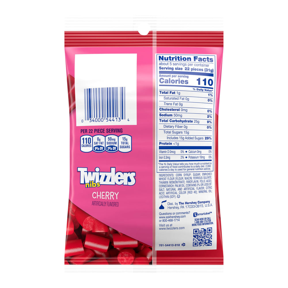 Frasco candy bar con Twizzlers Nibs para fácil acceso y presentación atractiva