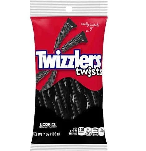 Twizzlers tiras en primer plano mostrando textura masticable y sabor clásico