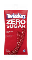 Twizzlers Zero Sugar fresa detalle de textura masticable y aspecto brillante