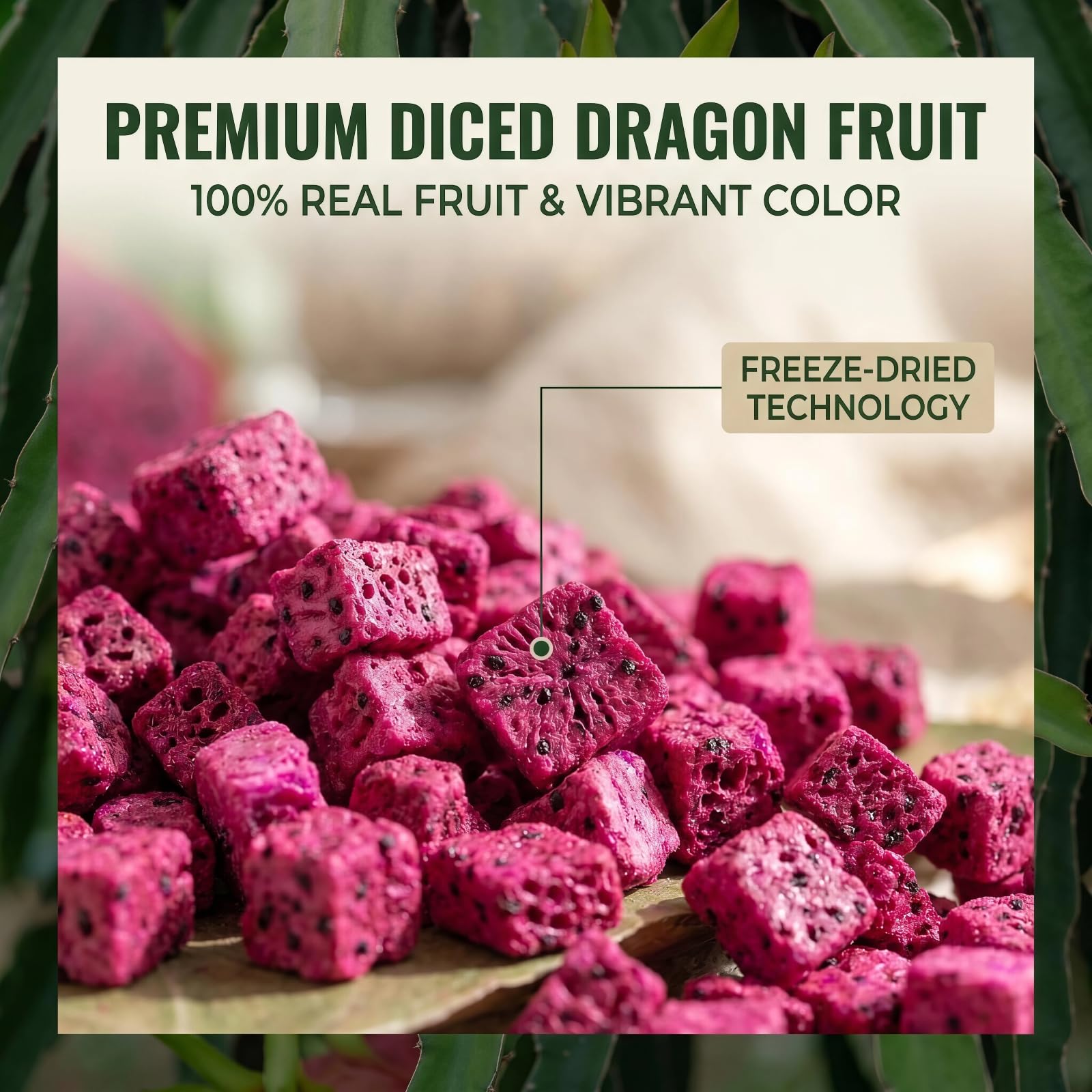 TXDYNLLK etiqueta del frasco destaca ingredientes 100% pitaya