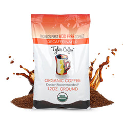TYLERS COFFEE frente del empaque mostrando sello orgánico y beneficio de frescura
