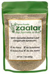 ZAATAR DIP Tyme Foods envase frontal mostrando etiqueta y uso versátil
