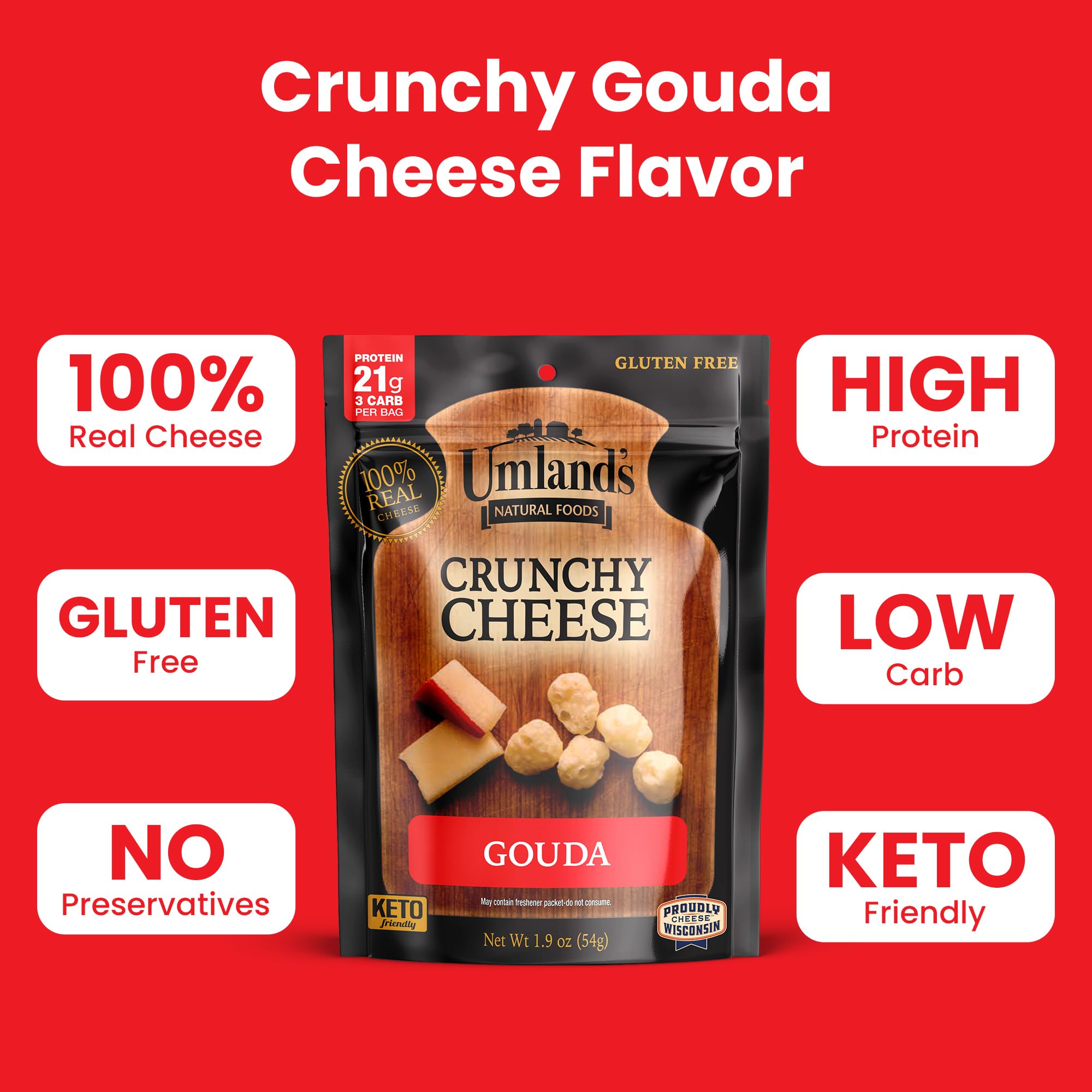 Umland's bolas crujientes de Gouda en cuenco, sabor auténtico y textura intensa