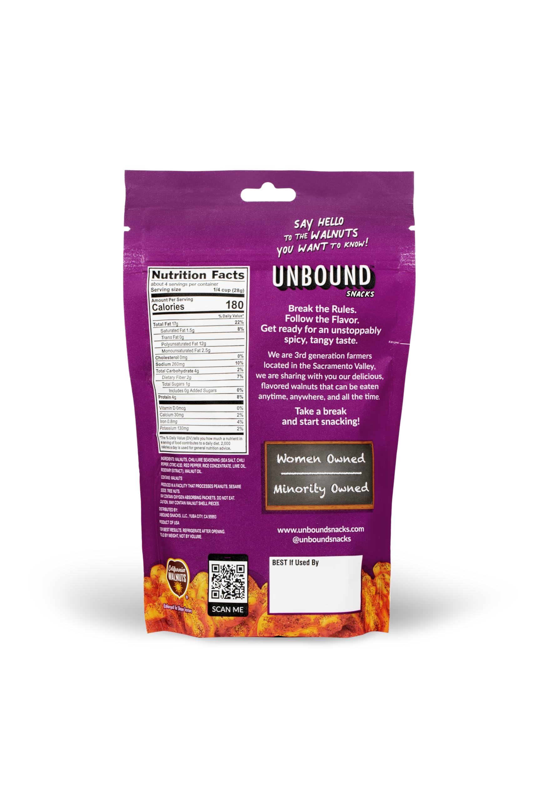 UNBOUND ensalada con nueces chili lime que añade sabor y textura