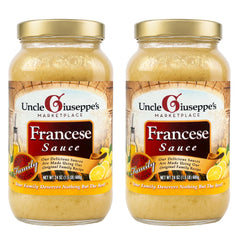 Uncle Giuseppe's vista frontal del frasco mostrando etiqueta y tamaño