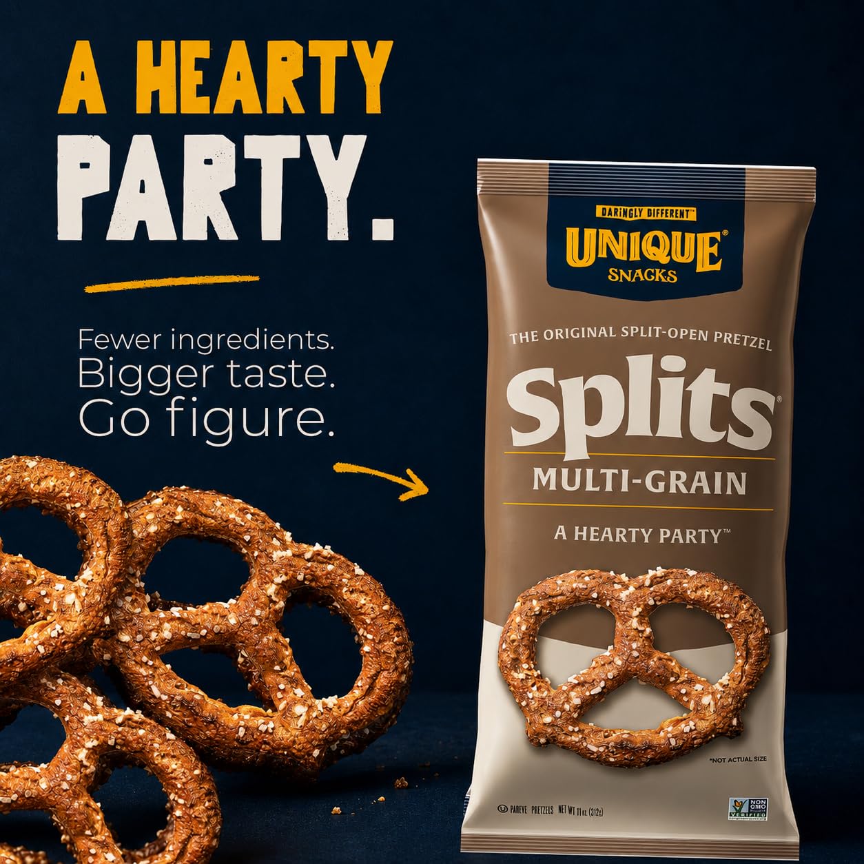 Unique Snacks pretzels etiqueta kosher que certifica cumplimiento dietético