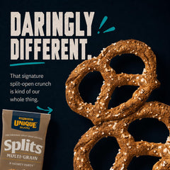 Unique Snacks pretzels servido con dip ideal para reuniones y picoteo