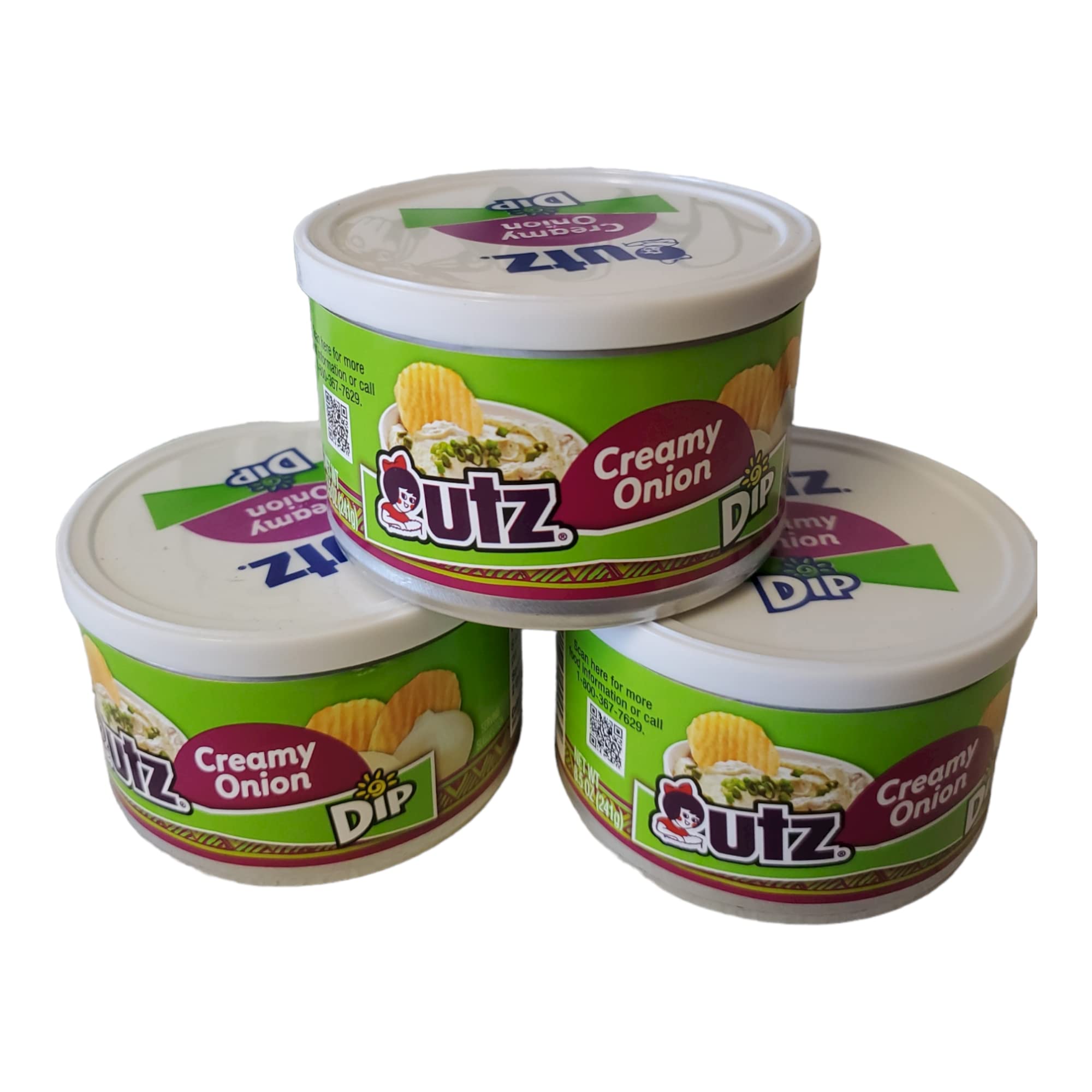 UTZ paquete frontal mostrando las tres latas, ideal para servir rápido