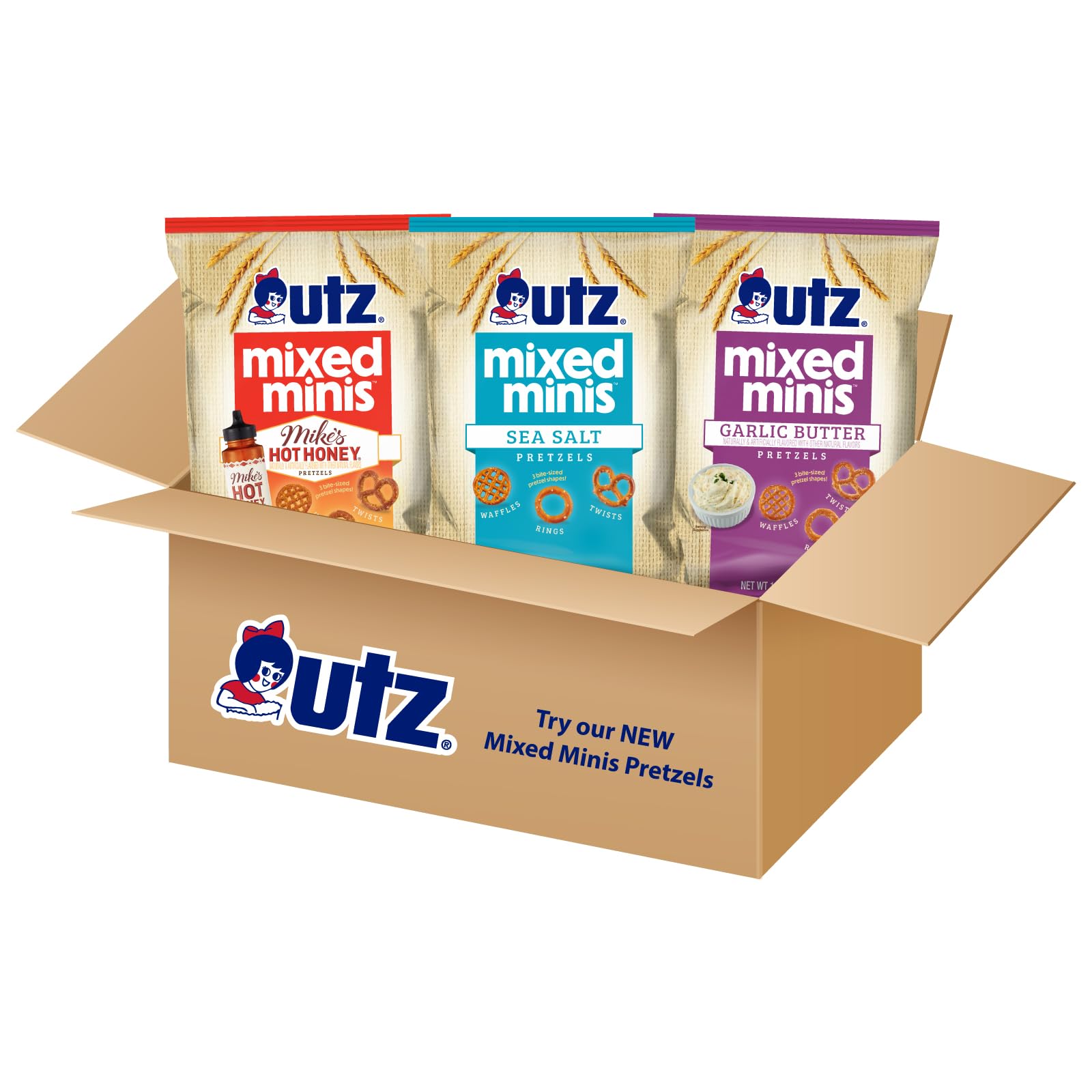 Pretzels Utz en plato de aperitivo listos para servir en reuniones