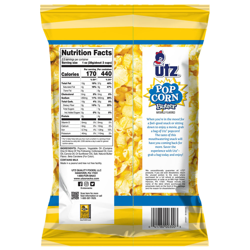Utz etiqueta nutricional y detalle de ingredientes para claridad