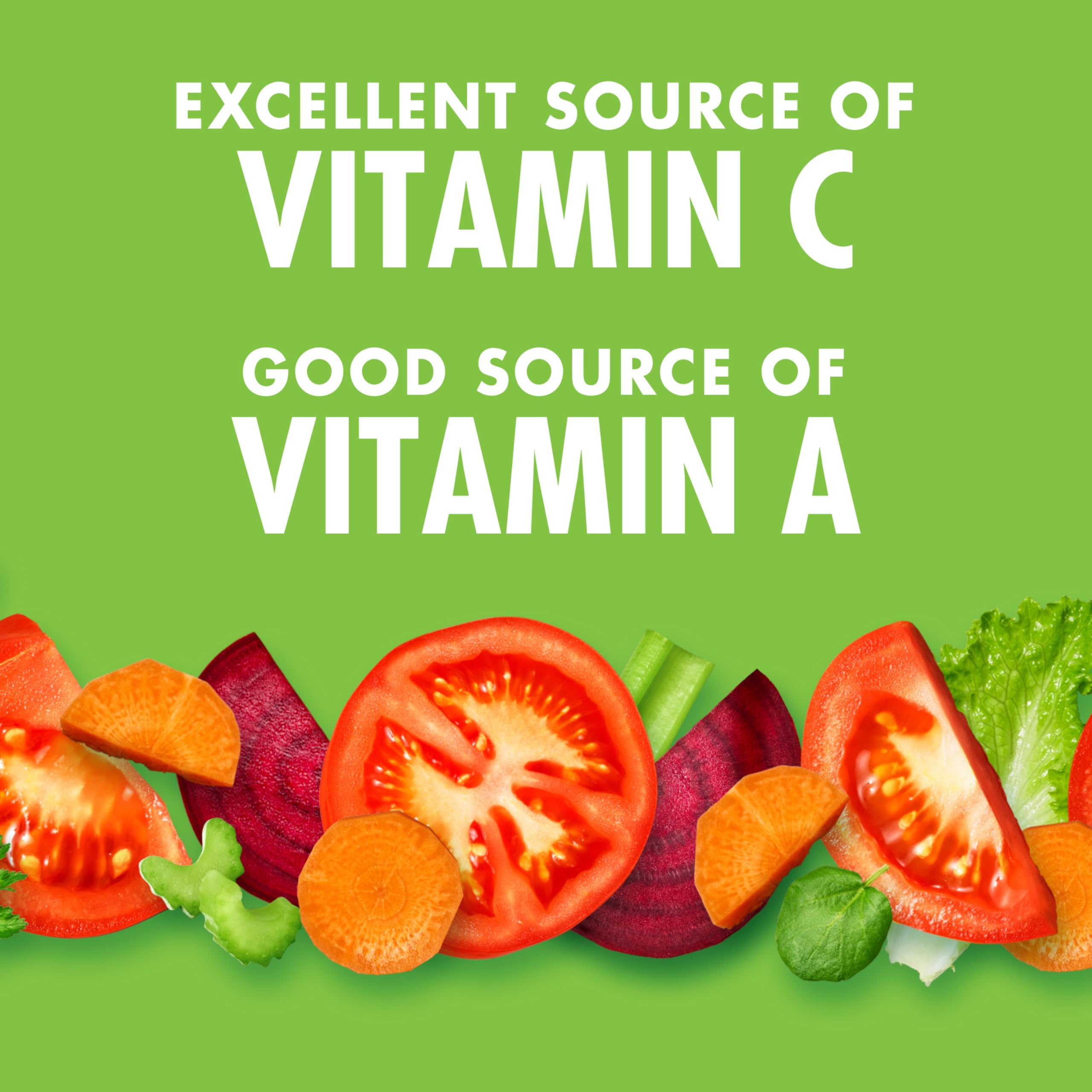 V8 etiqueta nutricional visible mostrando ingredientes y beneficios