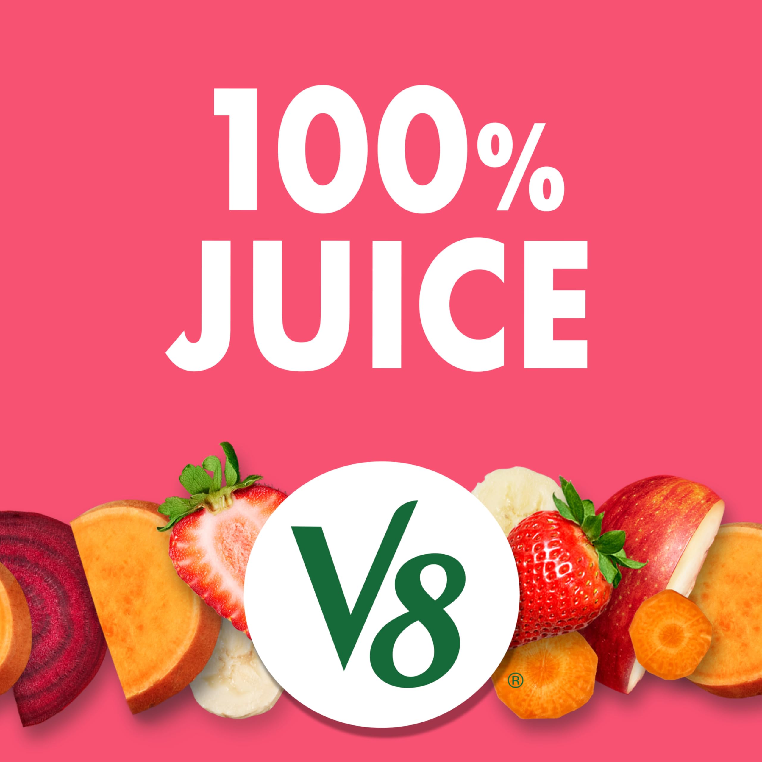 V8 etiqueta nutricional legible indicando porciones y vitaminas