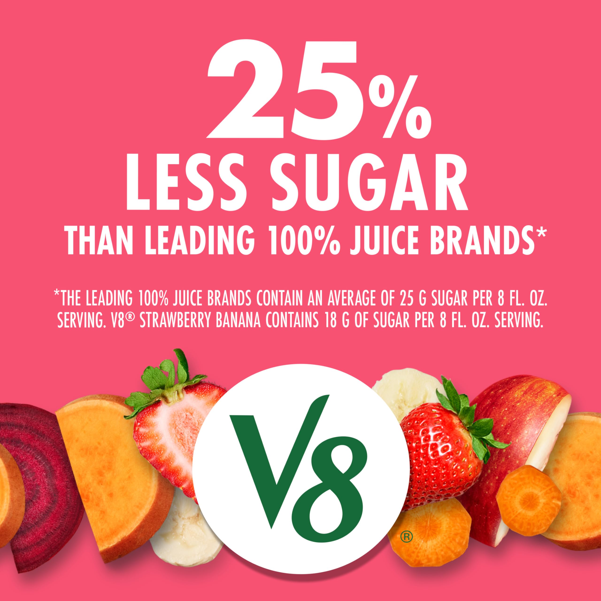 V8 lata abierta lista para beber enfatizando comodidad y frescura