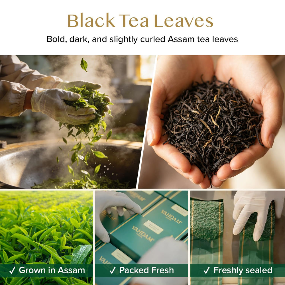 VAHDAM Assam Gold hojas sueltas con puntas doradas, alta calidad
